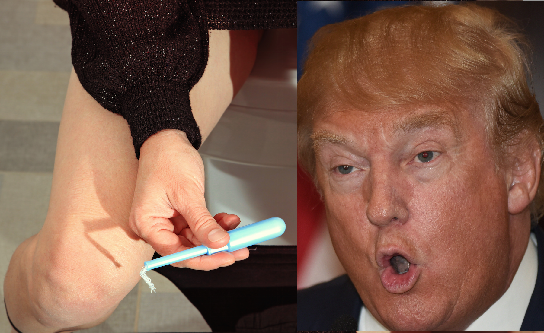 Trump spotted trying to stuff tampons into his penis