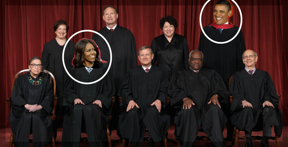 Clinton nominates Barack Obama to join his wife on Supreme Court - ensuring a liberal majority for generations