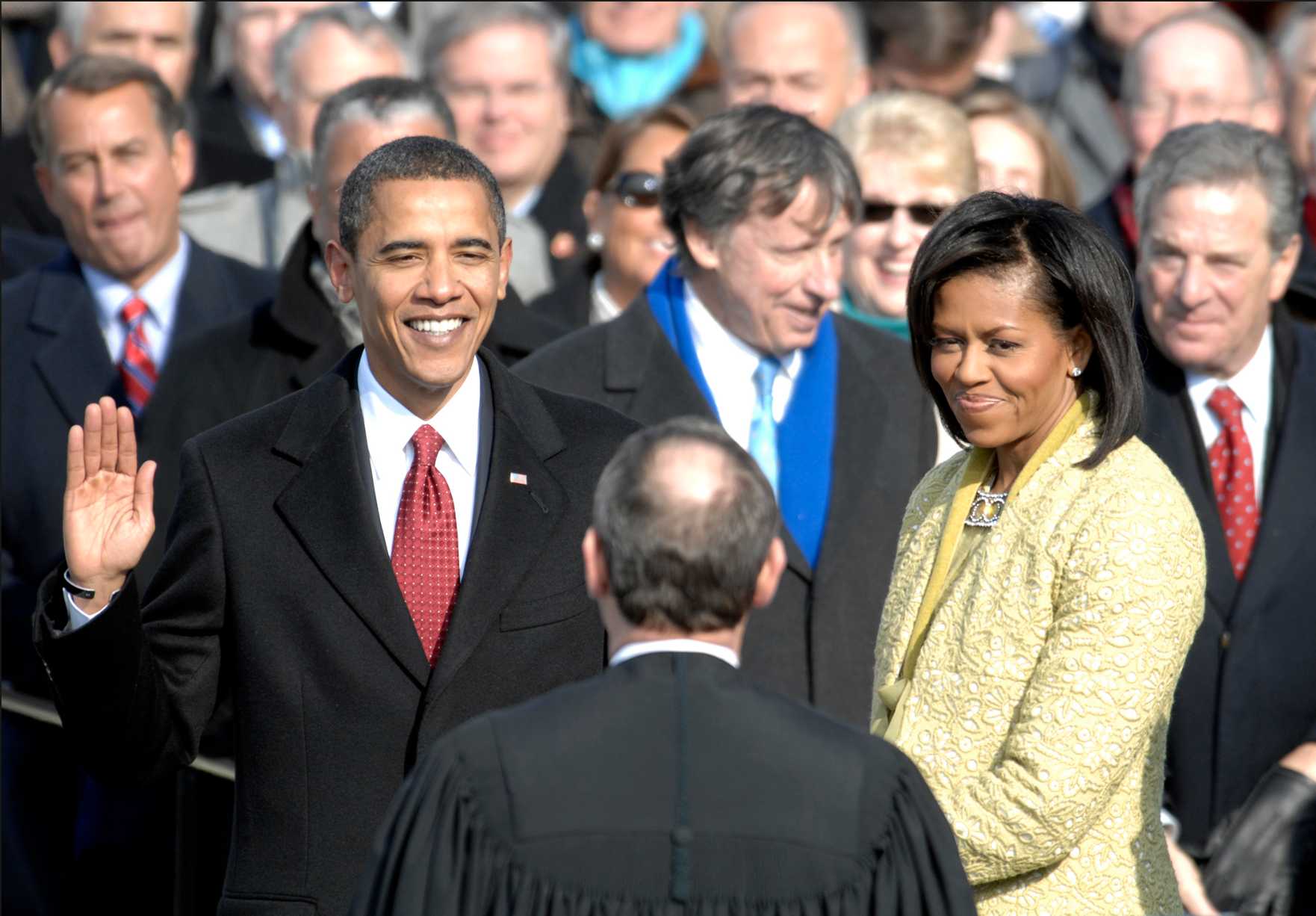 Barack Obama sworn in, joins wife on Supreme Court