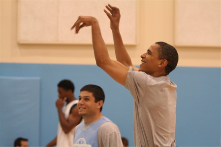 Obama tries out for Golden State Warriors, makes team