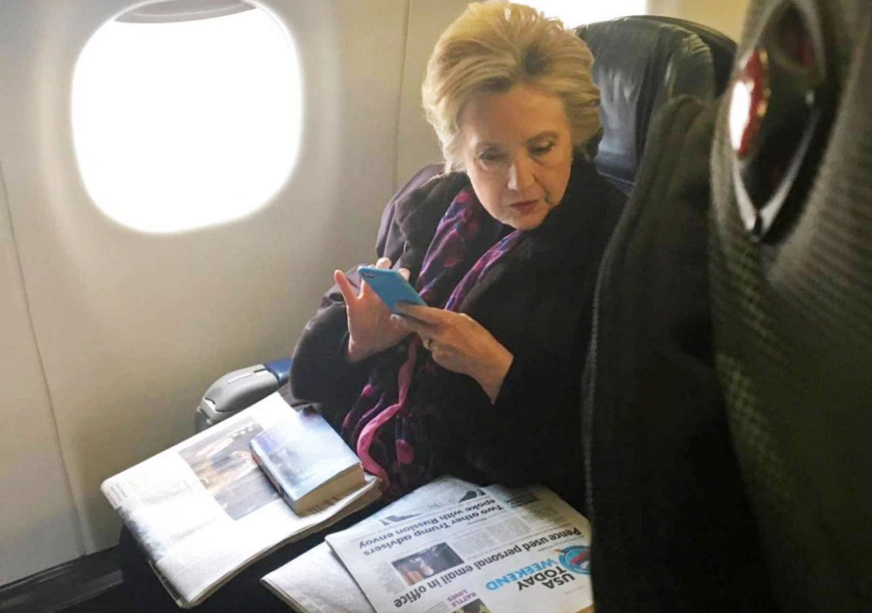 President Clinton learns of Pence's email scandal while flying aboard Air Force One